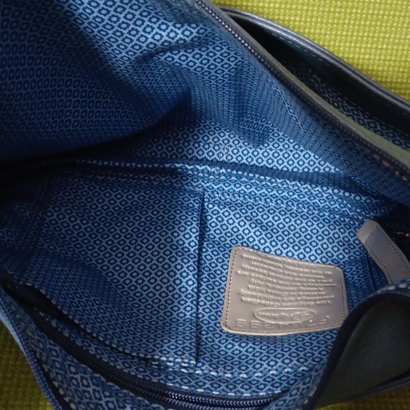 Brighton Blue Leather Shoulder Bag with Braided Straps